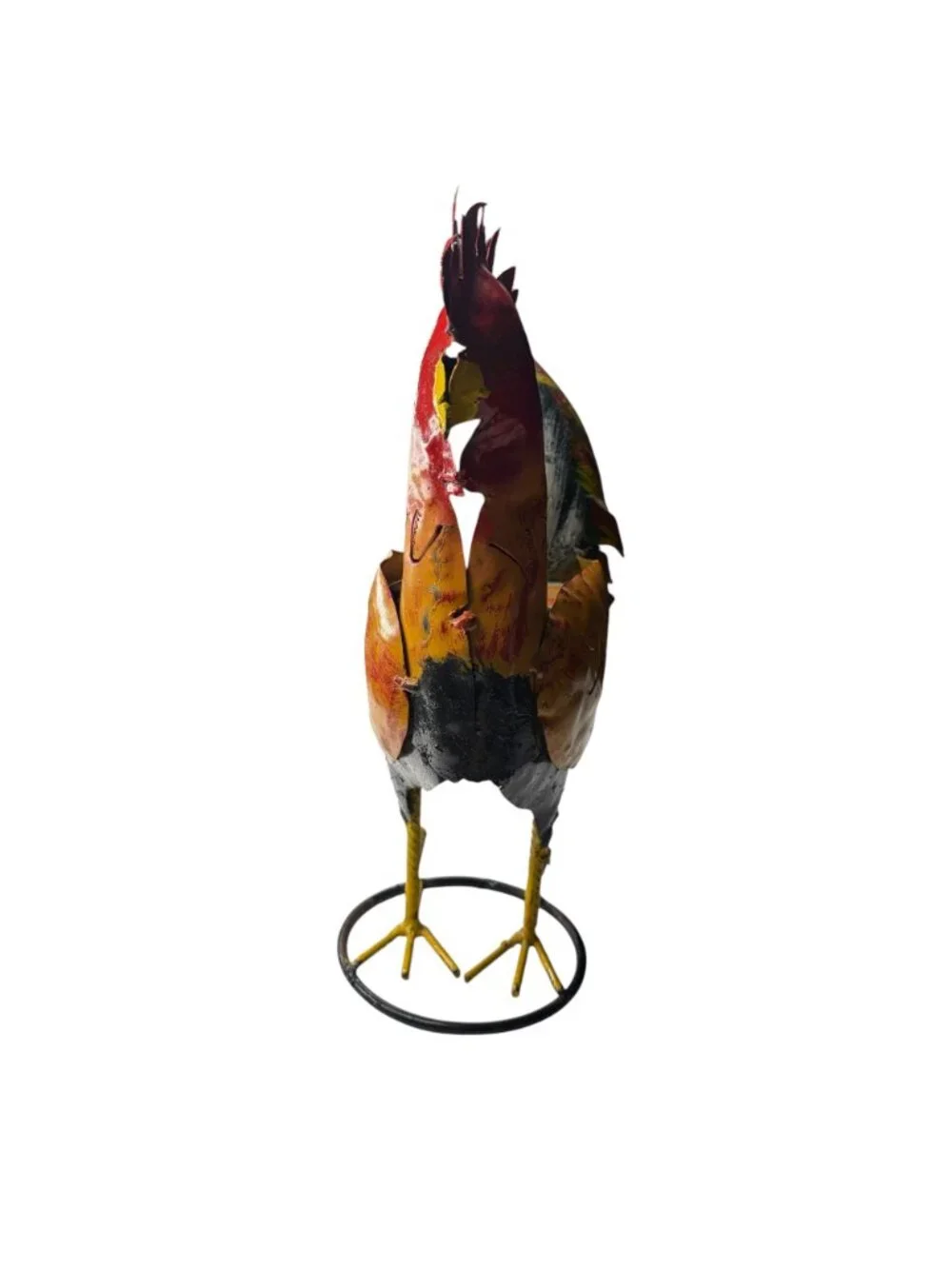 Vintage Metal Rooster Figurine Rustic Farmhouse Country Kitchen Decor